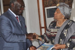 Presidents Kufuor and Sirleaf meet to discuss findings from countrywide peacebuilding initiative