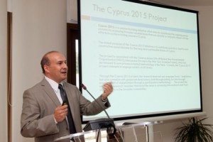 Erol Kaymak presenting the latest report from 'Cyprus 2015'