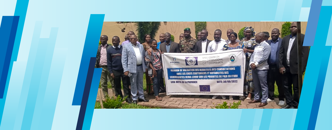 Promouvoir un processus de médiation inclusif pour la résilience et la paix en Ituri et au Nord-Kivu